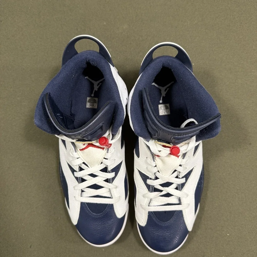Air Jordan 6 Olympic Retro USA Paris 2024 White Navy Red High 384664-130 Size 11
